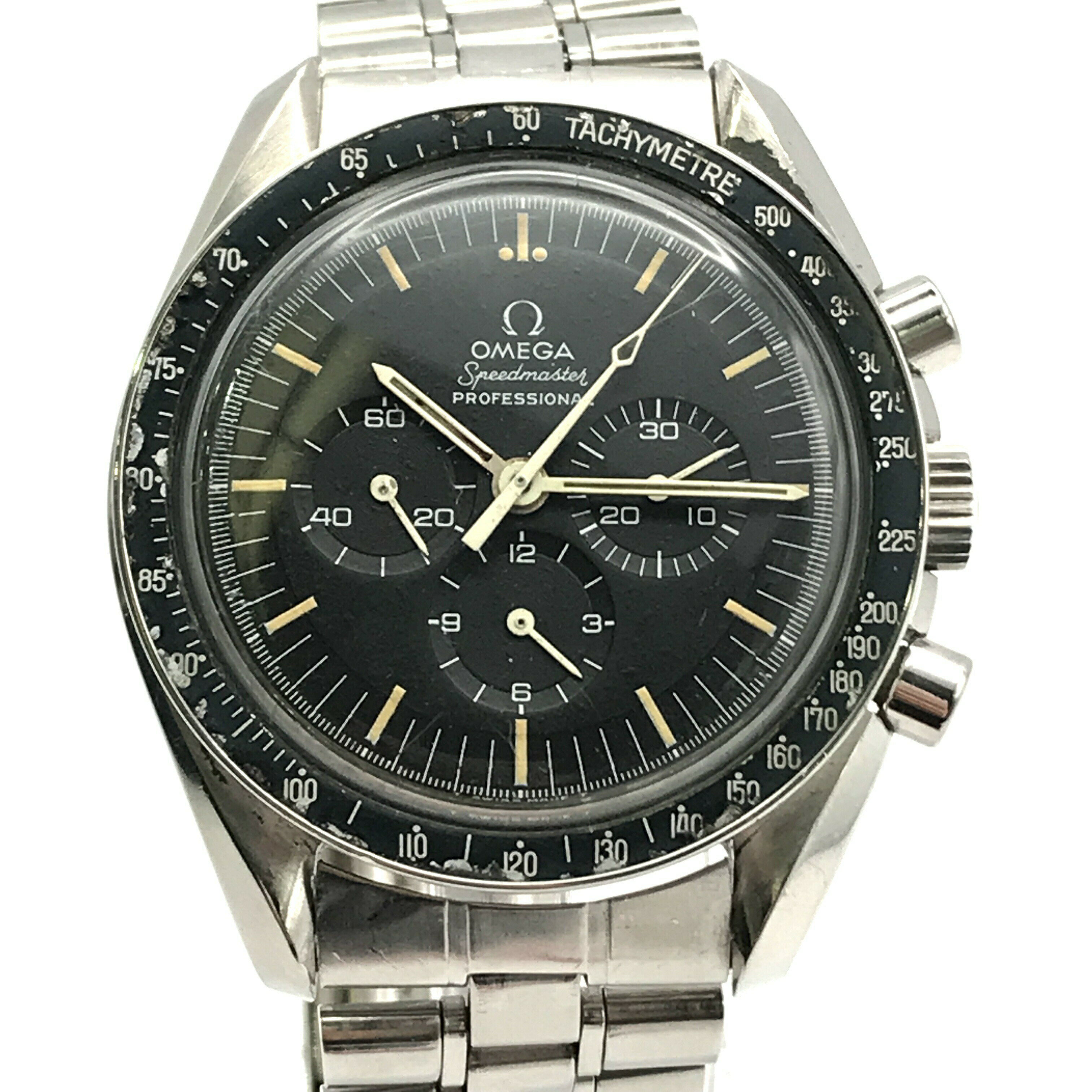 【中古】良品 OMEGA オメガ スピードマスター プロフェッショナル 手巻き 黒文字盤 14502269ST 腕時計 稼働品 k101