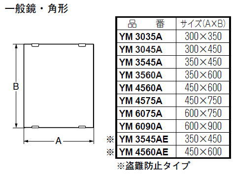 【送料無料】【 YM3560A 】TOTO トートー 化粧鏡（一般鏡）　サイズ350×600【MSIウェブショップ】 2