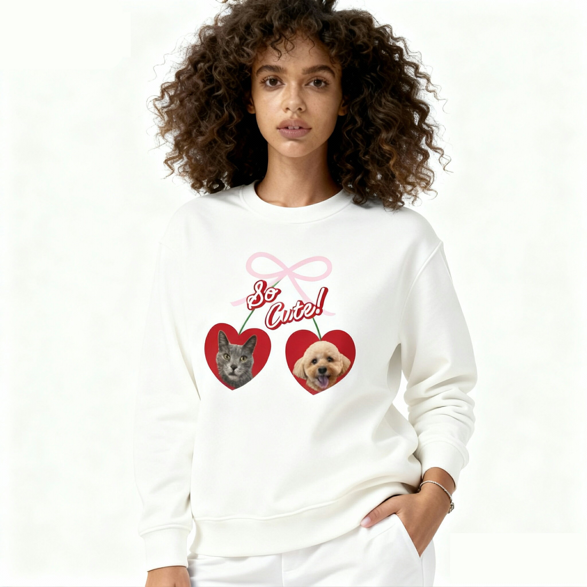 MSJ ONLINESTOREの【送料無料】オリジナルスウェット 写真入り ペット 長袖｜アングル2