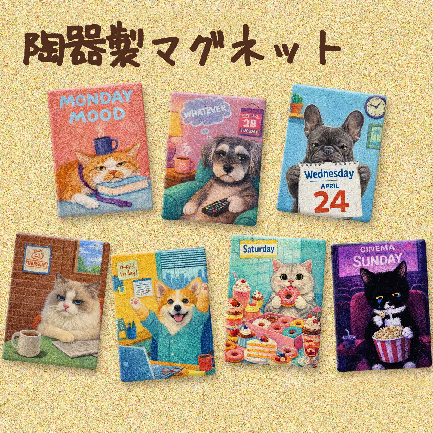 Rakuten - 【送料無料】オリジナルマグネット 陶器製 柄 ペット写真プリント プレゼント お礼 ギフト 記念品 オリジナル 印刷 お祝い ペット