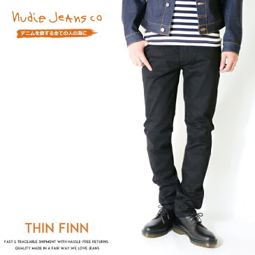 【国内正規品】【nudie jeans ヌーディージーンズ】 THIN FINN シンフィン ブラック BLACK スキニー MEN'S メンズ インポートブランド 海外ブランド THINFINN-470