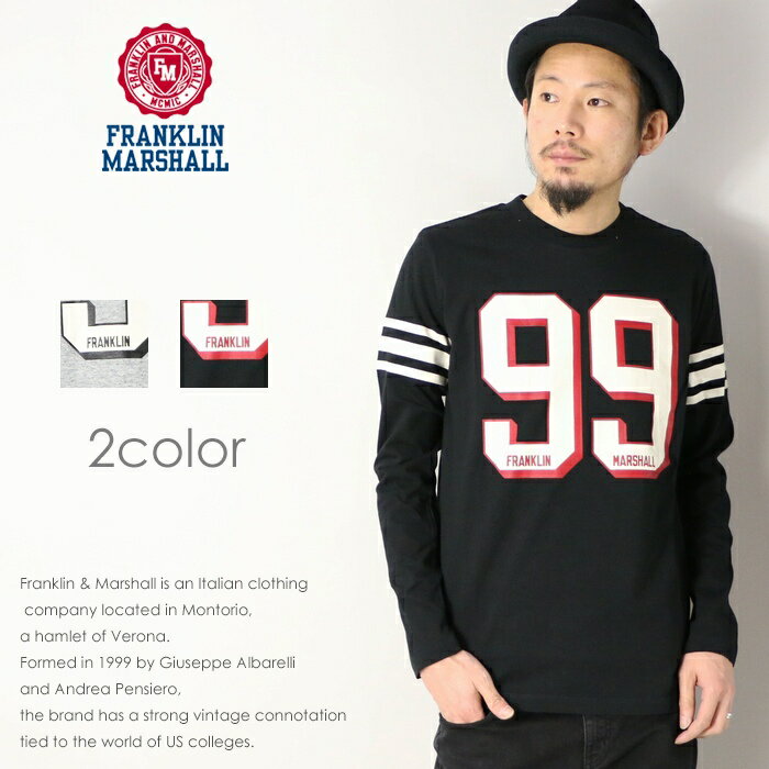 【セール 40％OFF】【フランクリン マーシャル FRANKLIN MARSHALL】 tシャツ ロンt 長袖 プリント ナンバリング アメカジ franklin marshall メンズ men 039 s 国内正規品 インポート ブランド 海外ブランド 46181-4038 19FW