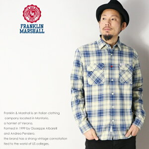 【セール 50％OFF】【フランクリン マーシャル FRANKLIN & MARSHALL】 長袖シャツ チェックシャツ ネルシャツ アメカジ franklin&marshall メンズ men’s 国内正規品 インポート ブランド 海外ブランド 46181-3006 19FW