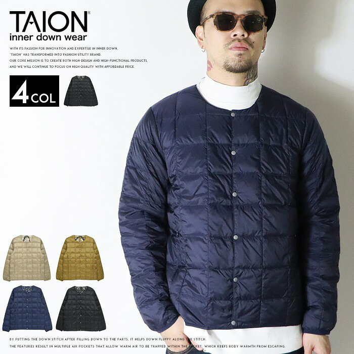 楽天市場】taion ダウン（カラーネイビー）の通販
