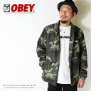 【セール 30%OFF】【OBEY オベイ】 ジャケット ナイロンジャケット コーチジャケット 総柄 迷彩 アウター ストリート スケーター グラフィック メンズ men's 正規品 インポート ブランド 海外ブランド ストリートブランド 1218-004-00 19FW