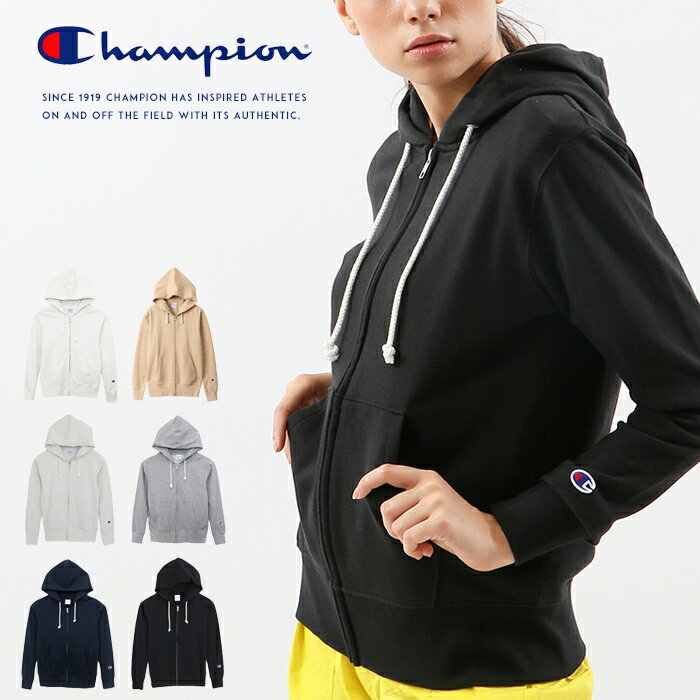 【Champion チャンピオン】 スウェット パーカー ジップアップ ワンポイント 長袖 トップス レディース lady’s 国内正規品 インポート ブランド 海外ブランド CW-K109