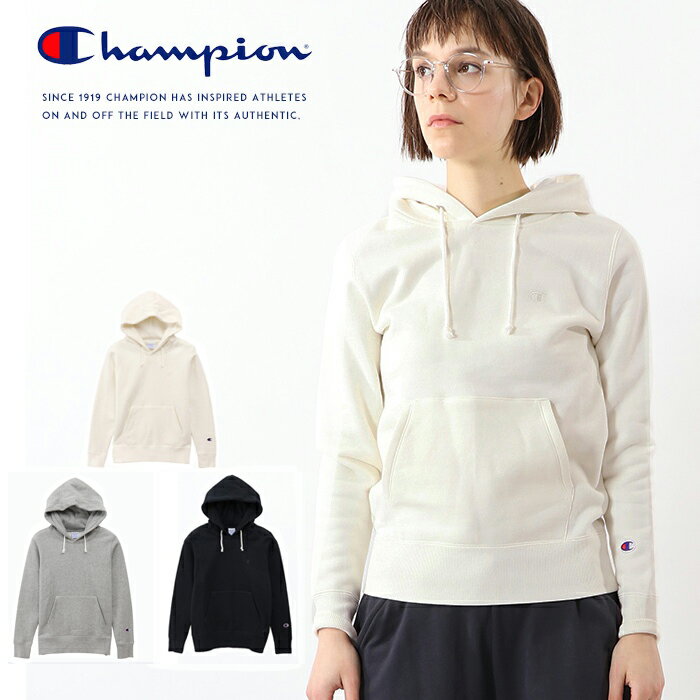 【Champion チャンピオン】 スウェット パーカー プルオーバー ワンポイント 長袖 トップス レディース lady's 国内正規品 インポート ブランド 海外ブランド CW-Q102 その1