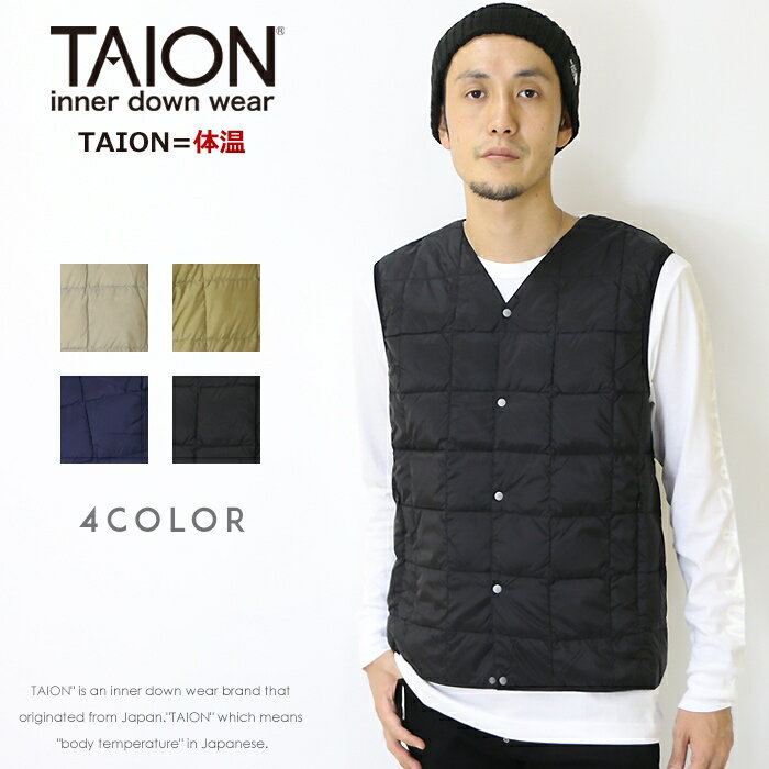 【タイオン taion TAION】 ダウンベスト Vネック