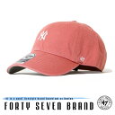  47Brand フォーティーセブンブランド キャップ スナップバック ローキャップ yankees 帽子 ニューヨーク・ヤンキース レッド ミニロゴ メンズ men's 国内正規品 インポート ブランド 海外ブランド B-BSRNR17GWS-IRA