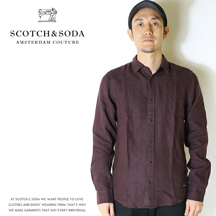 【セール 50％OFF】【スコッチ ソーダ SCOTCH SODA スコッチアンドソーダ】 長袖シャツ シャツ リネンシャツ 麻 メンズ men 039 s 国内正規品 インポート ブランド 海外ブランド 11403 M-shirts