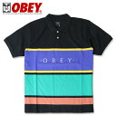  OBEY オベイ ポロシャツ ロゴ 半袖 ボーダー スケートボード ストリート系 グラフィック メンズ men's 正規品 インポート ブランド 海外ブランド ストリートブランド 131090057