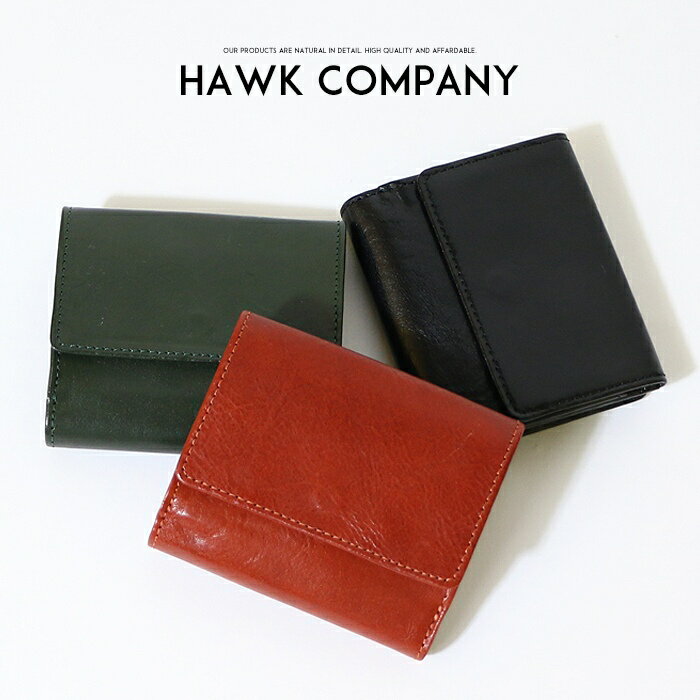 【Hawk Company ホークカンパニー】 財布 サイフ 本革 牛革 リアルレザー 小物 グッズ メンズ レディース プレゼント 彼氏 男性 彼女 女性 7250