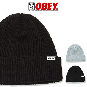 【OBEY オベイ】 ニットキャップ ニット帽 ビーニー 帽子 ブラック グレー ストリート スケボー グラフィック メンズ men's 正規品 インポート ブランド 海外ブランド ストリートブランド 100030162