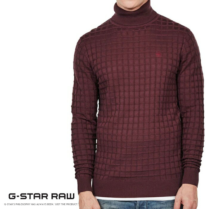 ジースター ロゥ 服（メンズ） 【セール 50％OFF】【G-STAR RAW ジースターロウ】 ニット セーター タートルネック 綿ニット 長袖 ジースターロー gstar メンズ 国内正規品 インポート ブランド 海外ブランド D15919-5613 M-knit