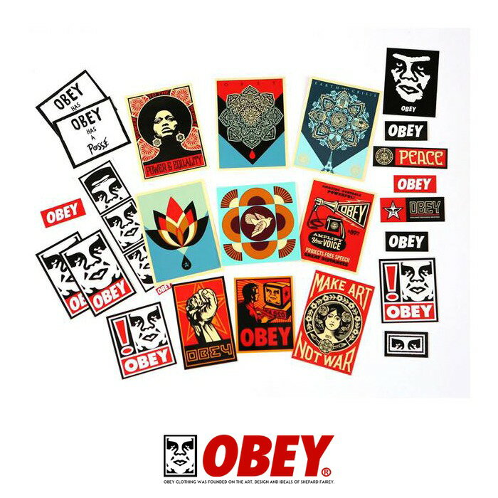 【OBEY オベイ】 ステッカー セット シール ストリート スケボー グラフィック 正規品 インポート ブランド 海外ブランド ストリートブ..