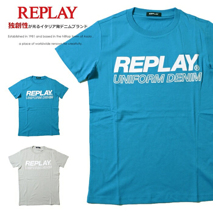 【セール 40％OFF】【REPLAY リプレイ】 tシャツ 半袖 プリント ロゴ アメカジ メンズ men 039 s 国内正規品 インポート ブランド 海外ブランド M6009-000-2660