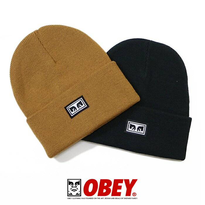 OBEY オベイ ニットキャップ ニット帽 ビーニー 帽子 ブラック ストリート スケボー グラフィック メンズ レディース ユニセックス 正規品 インポート ブランド 海外ブランド ストリートブランド 100030132