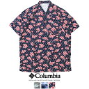 コロンビア 半袖シャツ アロハシャツ ハワイアンシャツ PFG フィッシングライン 釣り アングラ― 総柄 Columbia メンズ 国内正規品 インポート ブランド 海外ブランド アウトドアブランド FM7011 M-shirts