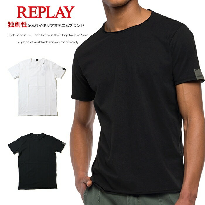 REPLAY リプレイ tシャツ 半袖 クルーネック プリント ロゴ アメカジ メンズ 国内正規品 インポート ブランド 海外ブランド M3590-000-2660