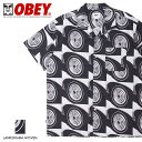 OBEY オベイ 半袖シャツ 総柄 開襟シャツ プリント グラフィック スケートボード スケボー ストリート系 グラフィック メンズ 正規品 インポート ブランド 海外ブランド ストリートブランド 181210369-23P M-shirts