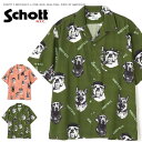 【セール 20％OFF】 ショット アロハシャツ ハワイアンシャツ 半袖シャツ 開襟シャツ 総柄 schott ジャーマンシェパード ブルドッグ ラブラドール メンズ インポート ブランド 海外ブランド 782-3123010 M-shirts