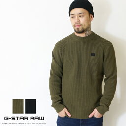 ジースターロー 【セール 20％OFF】 ジースターロウ ニット セーター 綿ニット クルーネック ワンポイント 長袖 G-STAR RAW ジースターロー gstar メンズ 国内正規品 インポート ブランド 海外ブランド D23930-C868