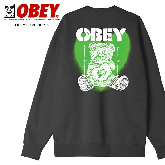 OBEY オベイ スウェット トレーナー クルーネック ビッグシルエット オーバーサイズ ストリート スケートボード スケボー メンズ 正規品 インポート ブランド 海外ブランド ストリートブランド 112863573-23F