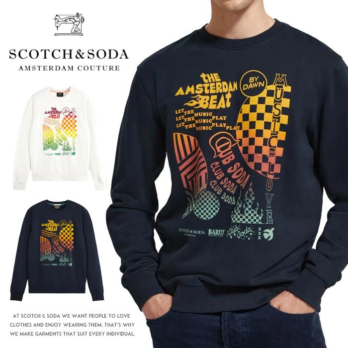 スコッチ アンド ソーダ トレーナー メンズ 【セール 20％OFF】【スコッチ&ソーダ SCOTCH&SODA スコッチアンドソーダ】トレーナー スウェット プルオーバー クルーネック 裏毛 長袖 ロゴ メンズ 国内正規品 インポート ブランド 海外ブランド 83804