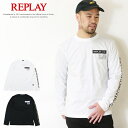 【2024年 春夏新作】【REPLAY リプレイ】 tシャツ 長袖 ロンt プリント ロゴ アメカジ メンズ men 039 s 国内正規品 インポート ブランド 海外ブランド M6756-000-2660