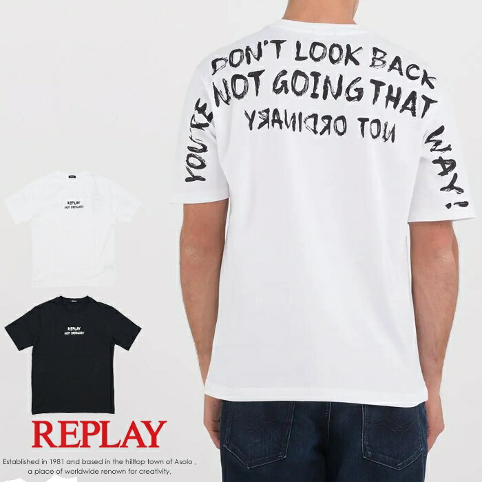 【2024年 春夏新作】【REPLAY リプレイ】 tシャツ 半袖 半t プリント ロゴ アメカジ メンズ men 039 s 国内正規品 インポート ブランド 海外ブランド M6803-000-2660