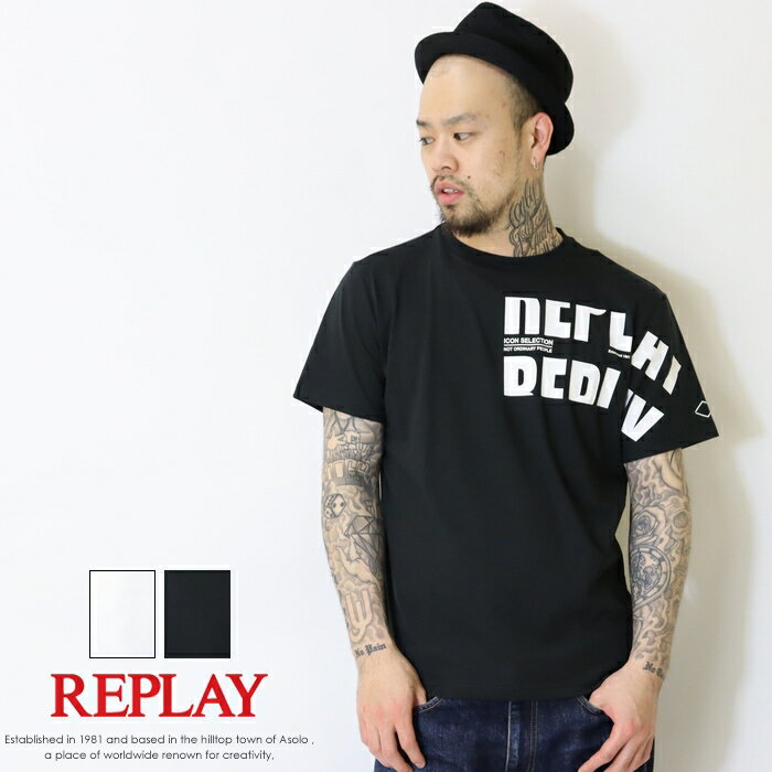 楽天エムズジーンズ【2024年 春夏新作】【REPLAY リプレイ】 tシャツ 半袖 半t プリント ロゴ アメカジ メンズ men's 国内正規品 インポート ブランド 海外ブランド M6802-000-2660