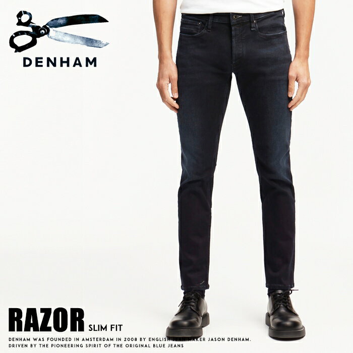 【セール 10％OFF】 デンハム DENHAM レイザー RAZOR ジーンズ ダークブルー ストレッチ スリム デニム ボトムス メンズ 国内正規品 インポート ブランド 海外ブランド 01-23-01-11-043