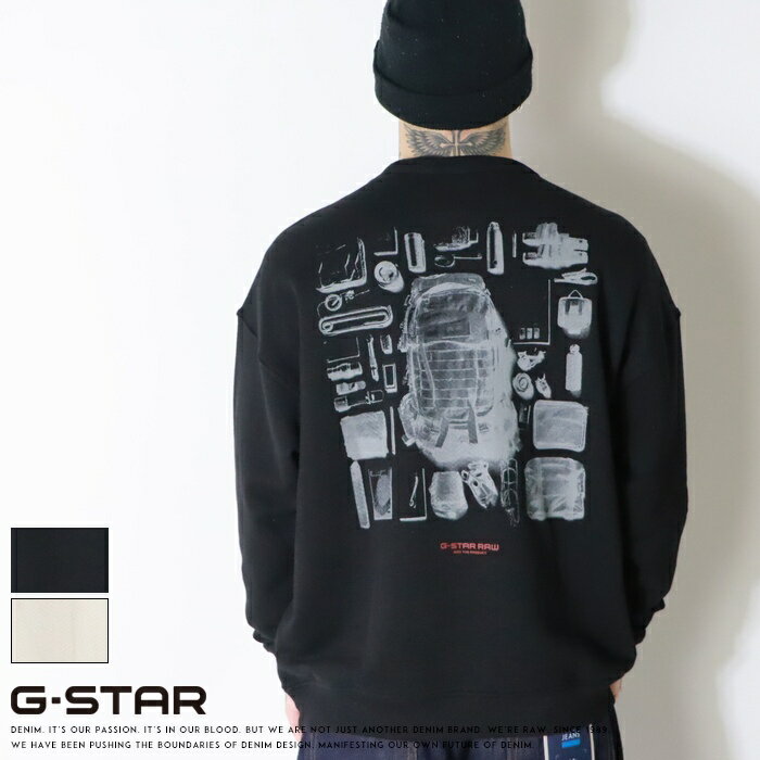 【セール 20%OFF】 ジースターロウ スウェット トレーナー クルーネック オーバーサイズ ビッグシルエット ルーズ G-STAR 長袖 ロゴ 刺繍 メンズ 国内正規品 インポート ブランド 海外ブランド D25135-D557