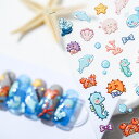 高品質立体ネイルシール 3D エンボス ネイルシール ハンドメイド レジン ネイル シール ヒトデ 海 立体 カニ ぷっくり 夏 夏ネイル 材料 レジン封入 ジェルネイル ネイルアート セルフネイル かわいい