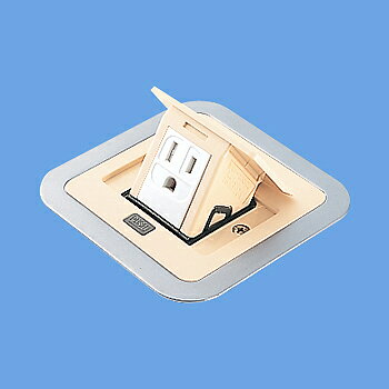 品番： DU1302W品名： F型アップコン(ケーブル工事用)(角型)アース付 アイボリー 2P15A 125V 1コ口 アース付