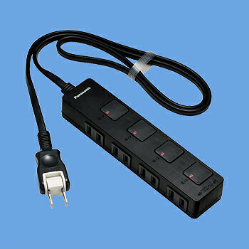 パナソニック WHS2514BP ザ・タップZ 4コ口 スナップキャップ・1mコード付 ブラック