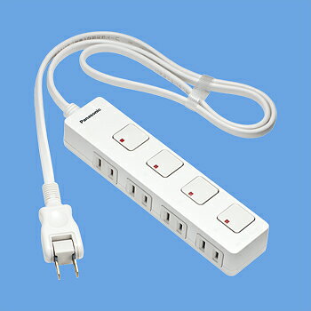 パナソニック WHS2534WP ザ・タップZ 4コ口 スナップキャップ・3mコード付 ホワイト