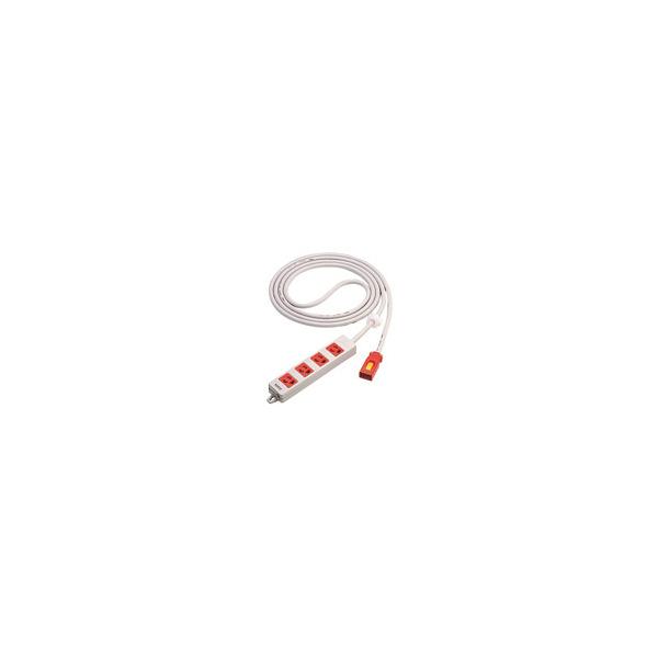 Rakuten - パナソニック WFA66547R ハーネス用OAタップ接地2P15A125V抜け止め電源表示ランプ付 5m 4コ口 レッド