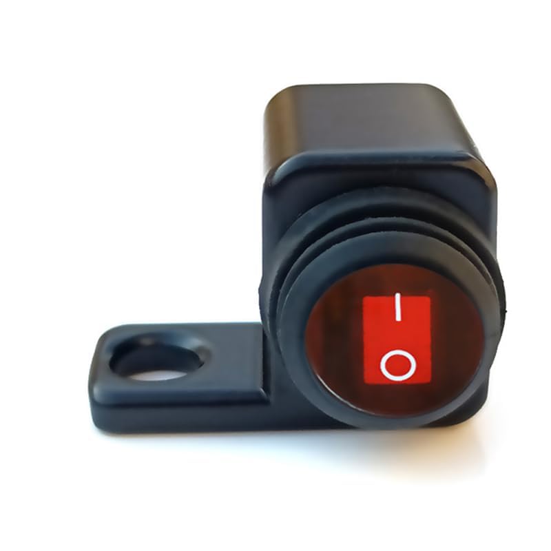 オートバイヘッドライトホーンスイッチ オートバイハンドルスイッチ 12V ON/OFF/ONスイッチ 右側2段階赤スイッチ アルミニウム合金材料 CNCケース 汎用（1個入）