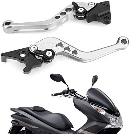 1ペア 左+右 PCX 125用 アルミニウム ブレーキクラッチレバー シルバー