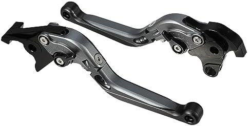 1 ペアオートバイブレーキクラッチレバー調整可能な折りたたみ CB1300SF 2005-2013 チタントーンブラック