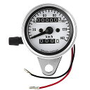 バイク 機械式 最大速度表示140km/h ミニスピードメーター 12V インジケーター 走行距離計 金属製 バックライト付き オドメーター トリップメーター