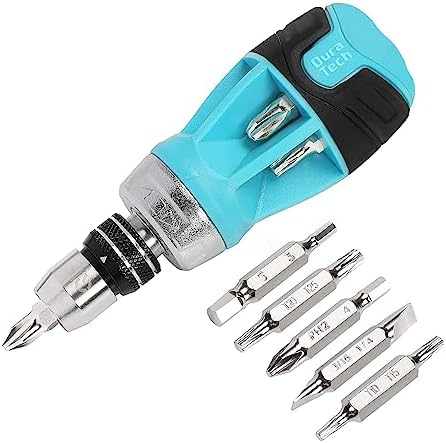 差替ドライバーセット 12-IN-1 ラチェットドライバー クイックリリースタイプ ビット6本組 スタビード..