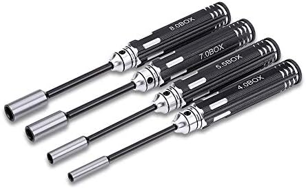 ナットキーソケットドライバー 六角精密ナットドライバー RC用 4個セット (4mm 5.5mm 7mm 8mm)