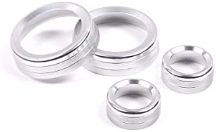 シボレー コルベット C7 2014-2019に対応 エアコンノブボリュームコントロールノブ装飾リング アルミニウム合金 4点セット (銀)