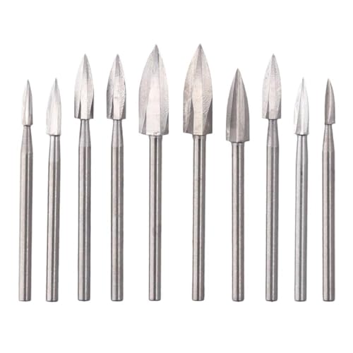 木彫り彫刻ドリルアクセサリービット ロータリーツール用 3mmシャンク 木工用チゼルインサート カッター ルートツール