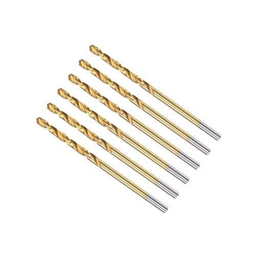 Rakuten - ツイストドリルビット 2.1 mm チタンコーティングされた高速度鋼 6542 ストレートラウンドシャンク ステンレス鋼合金金属用 6本