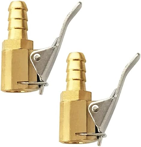 Rakuten - 2個 8mm カーエアーポンプスレッドノズルアダプター タイヤエアチャック カーポンプアクセサリー 高速変換ヘッドクリップタイプノズル インフレータポンプ 純銅