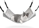 猫 ハンモック ベット ゲージ用 昼寝 夏冬両用 ヒモ調整可能 耐荷重10KG 56x48cm 子猫成猫適用(グレー チェック柄)