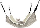 ハンモック 猫用 昼寝用 夏冬両用 耐荷重10KG 56x48cm ヒモ調整可能 通気性 グレー チェック柄
